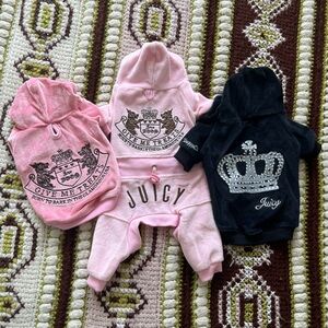 Juicy couture velour dog tracksuit set
